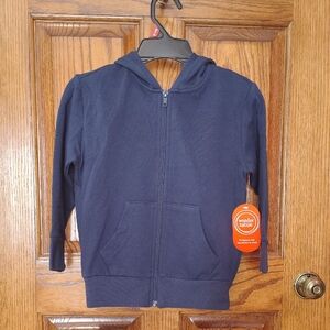 Wonder Nation Kids Full Zipper Front Dark Blue Hoodie NWT XS (4-5)